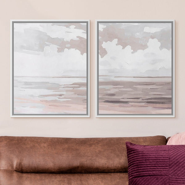 My Texas House Abstract Ocean Framed Canvas Set of 2, 11" x 14"