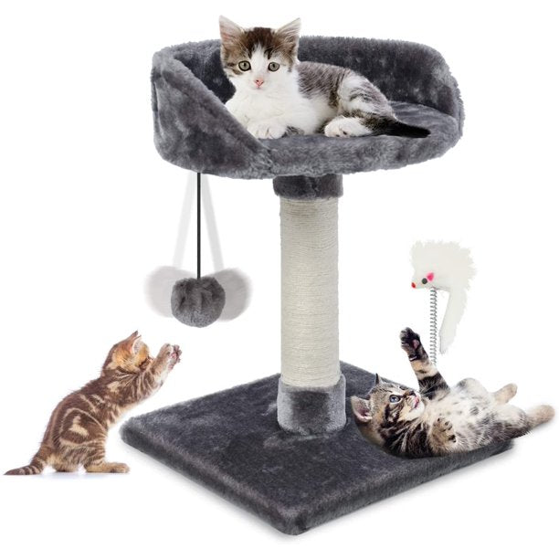 Oture 17" Cat Tree Climb Tower with Condo and Perches Gray