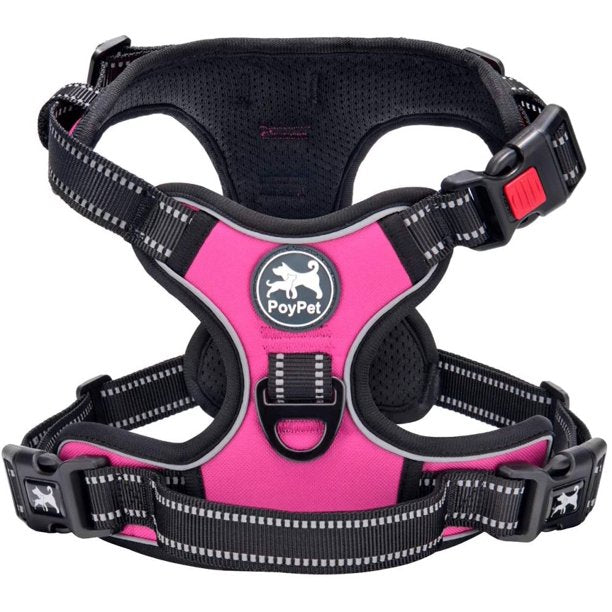 PoyPet No Pull Dog Harness,No Choke Reflective Dog Vest,Adjustable Soft Padded Pet Harness with Easy Control Handle for Small Medium Large Dogs,Pink M Search on Amazon   Search on ebay