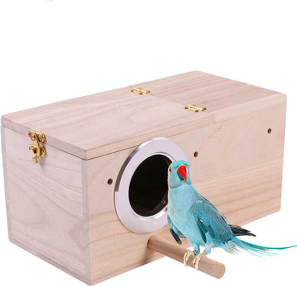 Parrot Breeding Nest Box Bird Nest Warm Bird Incubator Wood Parakeet Budgie Breeding Nesting Bird Aviary Cage Box