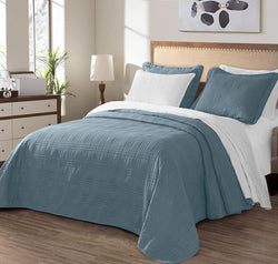 Chezmoi Collection Kingston 3-Piece Oversized Bedspread Coverlet Set