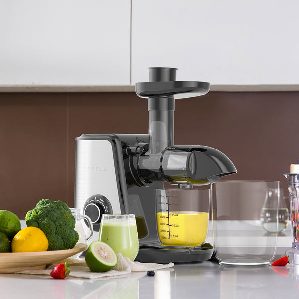Cold Press Juicer, ORFELD Slow Masticating Juicer Extractor Easy to Clean, Reverse Function, for Vegetable and Fruit
