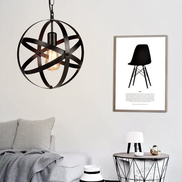 Tomshine Industrial Plug-in Globe Pendant Light E26 Base Vintage Spherical Hanging Lights Lantern 14.76ft Power Cable